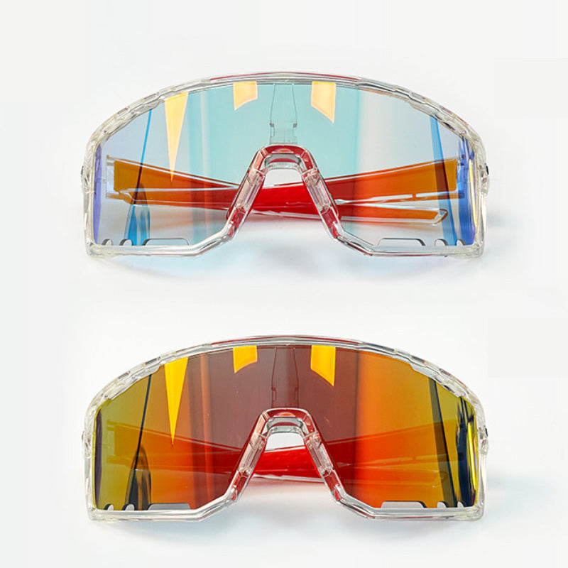 Cycling Glasses Vibel, Color Changing, Bonus Polarizer - Transparent frame red lenses
