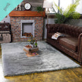 Soft Faux Fur Sheepskin Rug - Gray / 2x4 ft
