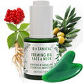 Ginseng & Squalane Face & Neck Firming Oil | Korean Red Ginseng Anti-Aging | Vitamin E & Squalane | Gua-Sha Tool Included | - Full Size (0.6 Fl Oz)