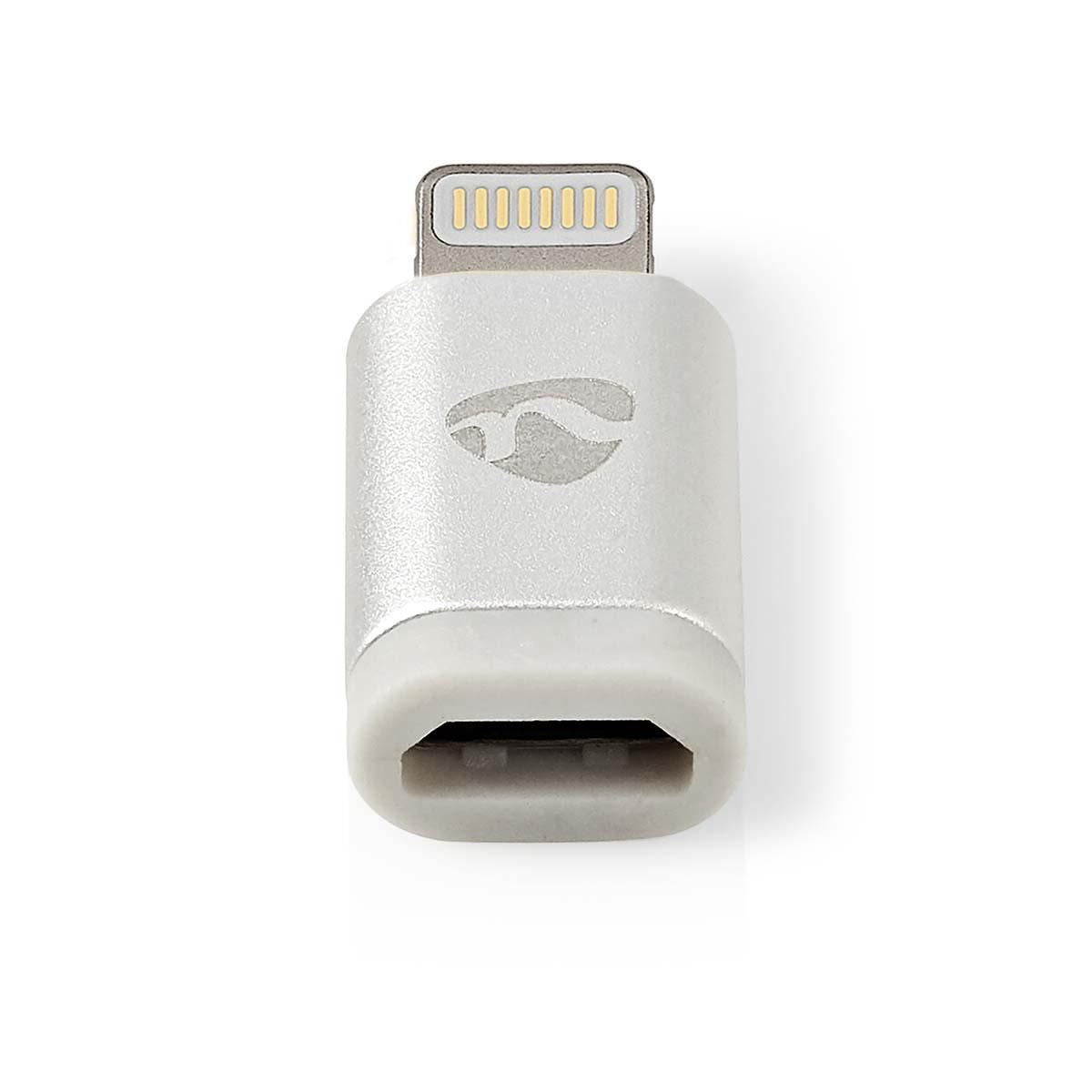Nedis Lightning Adapter | Apple Lightning 8-Pin | USB Micro-B Female | Gold Plated | Round | Aluminium | Cover Window Box