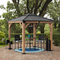 RAPI Cedar Wood Gazebo - 273cm x 273cm - Anthracite