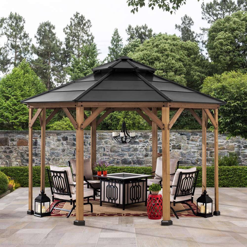 Zedernholz Gazebo EGGI - 396cm x 396cm