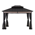 SUNJOY 3.6m x 3m Heavy-Duty Hardtop Gazebo with Mosquito Netting
