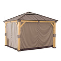 SUNJOY Gazebo Curtains for 3.36m x 3.36m Wood Gazebo
