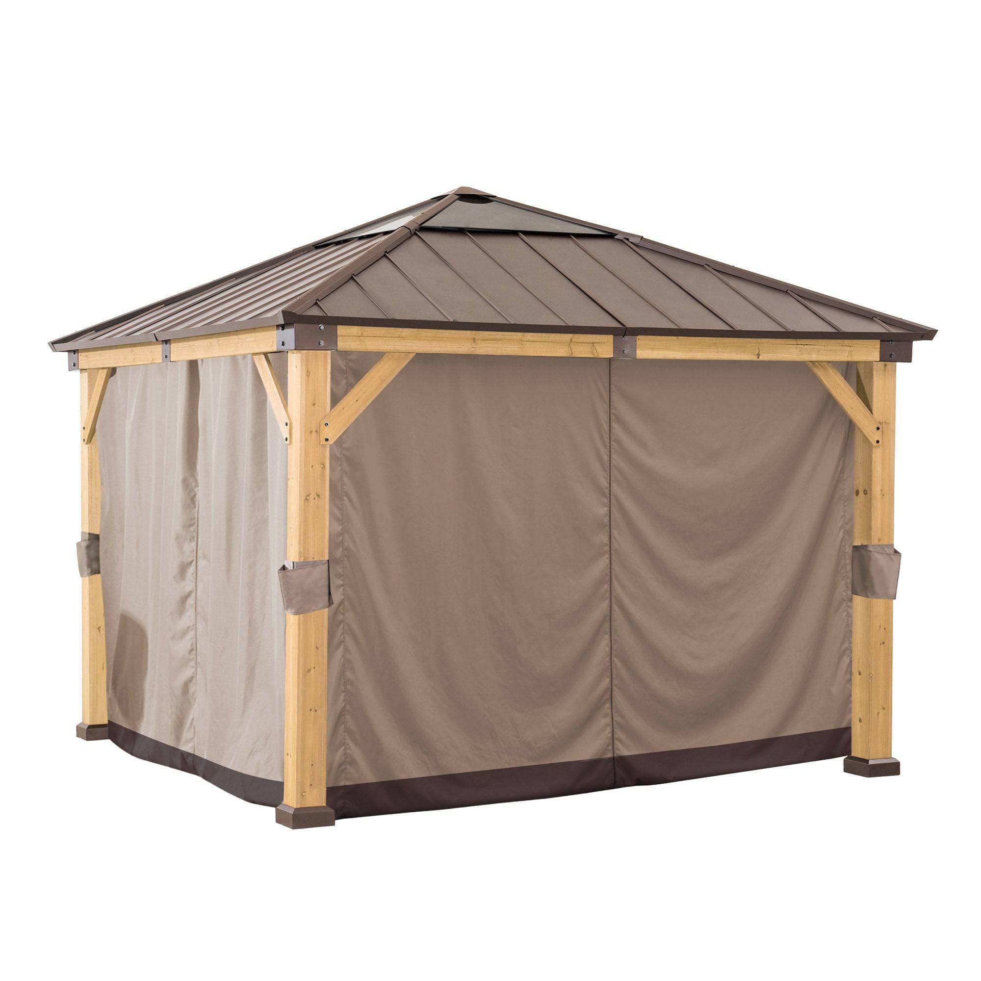 SUNJOY Gazebo Curtains for 3.36m x 3.36m Wood Gazebo