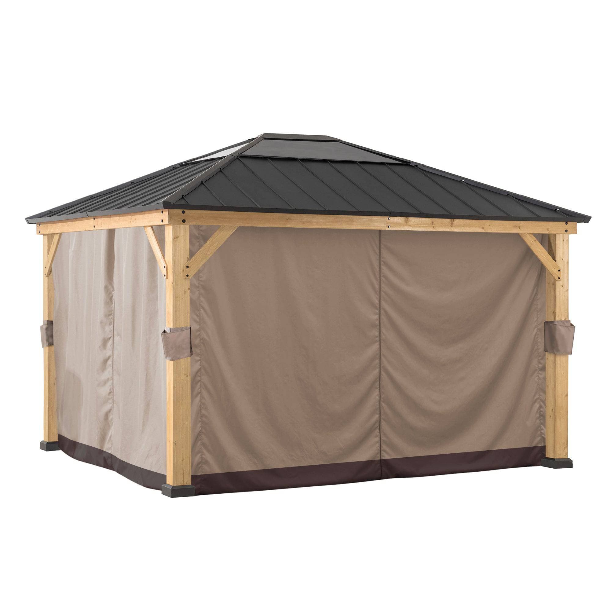 SUNJOY Gazebo Curtain for 3.35m x 3.93m Wood Gazebo