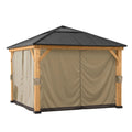 SUNJOY Gazebo Curtains for 2.73m x 2.73m Wooden Gazebo