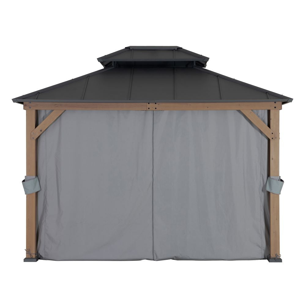 SUNJOY Gazebo Curtains for 3m x 3.6m Wood Gazebo