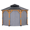 SUNJOY 3.95m x 3.95m Gazebo Curtains for Octagon Gazebo
