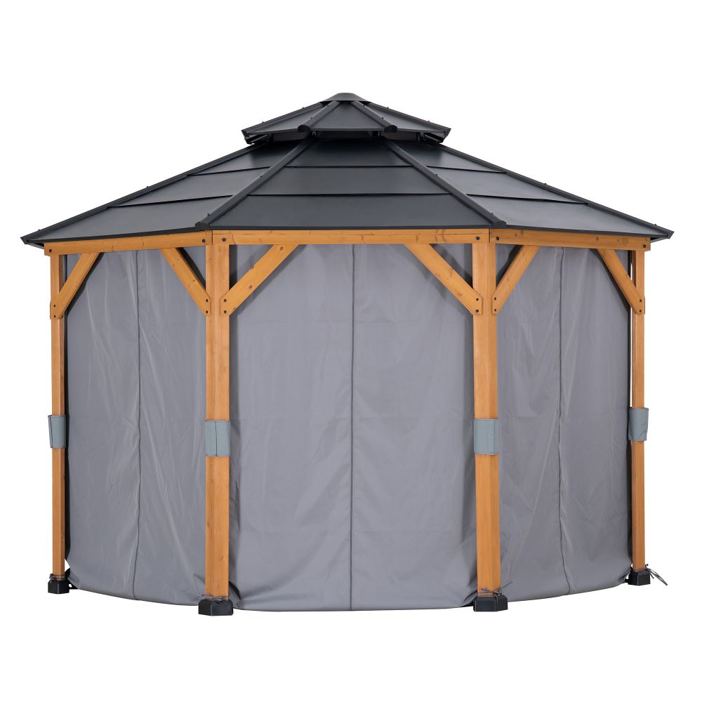 SUNJOY 3.95m x 3.95m Gazebo Curtains for Octagon Gazebo