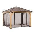 SUNJOY 3.36m x 3.36m Gazebo Mosquito Netting for Wood Gazebo