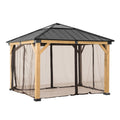 SUNJOY Mosquito Net for 2.73m x 2.73m Wood Frame Gazebo