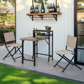 SUNJOY 3 Piece Bistro Set with Folding Table & Chair