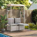 FARO Steel Garden Bench - 57cm x 147cm, Grey