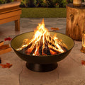 SUNJOY 58CM Steel Round Fire Pit Bowl with Poker