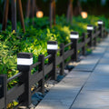 SUNJOY Metal Garden Fence with Solar Lights (5-Pack) - Strip