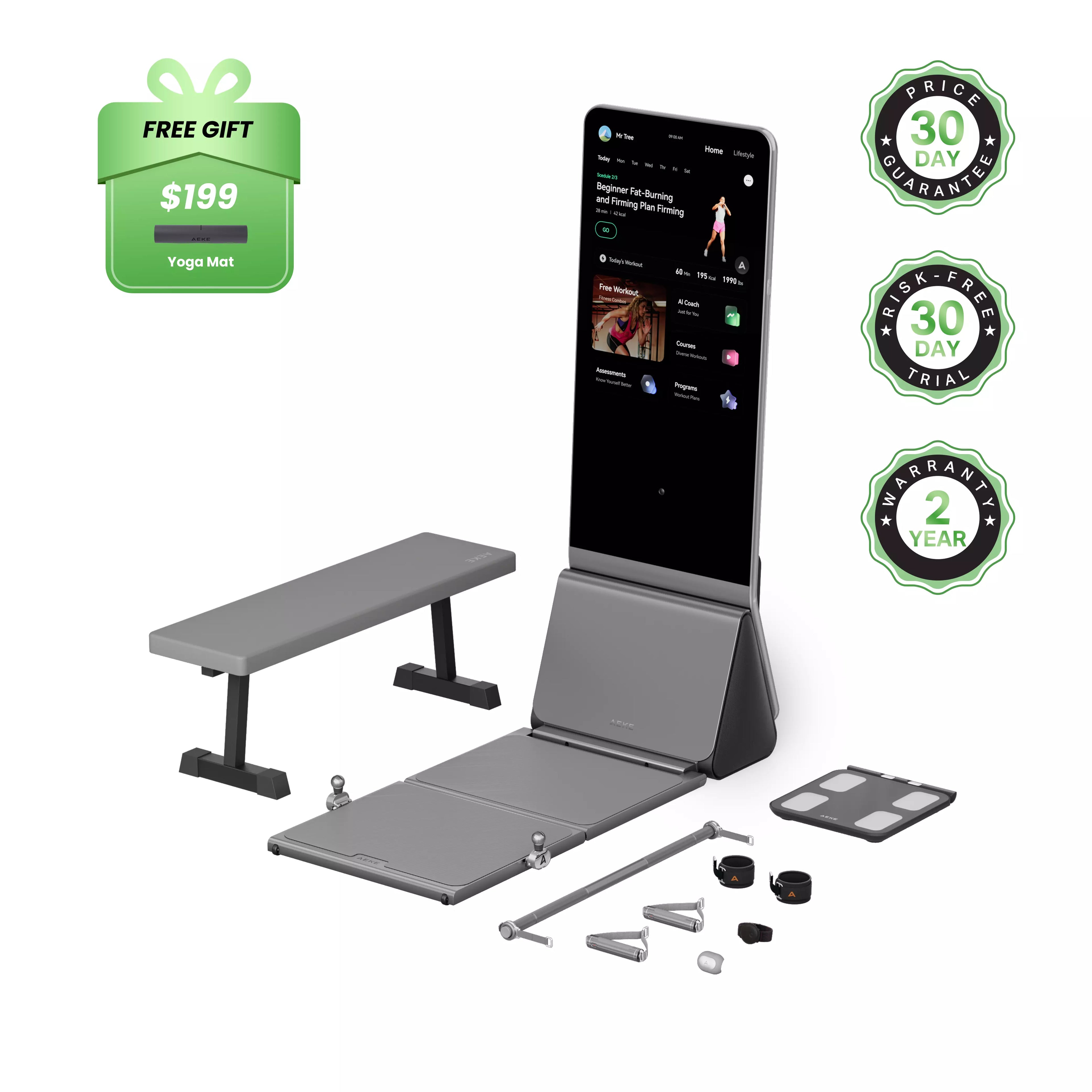 AEKE Smart Home Gym K1 - K1 Complete Set + Bench (B3)