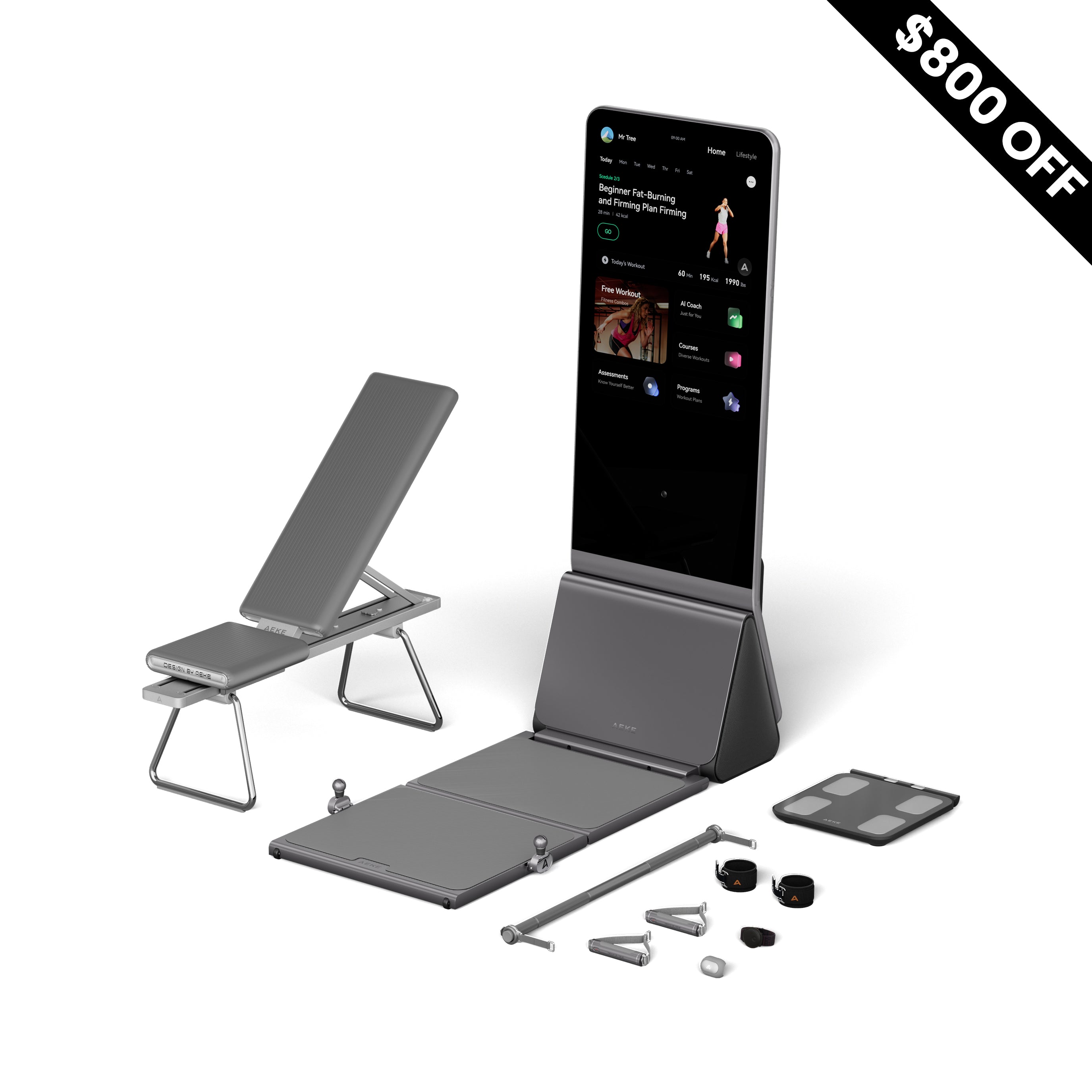 AEKE Smart Home Gym K1 - K1 Complete Set + Bench (B1)
