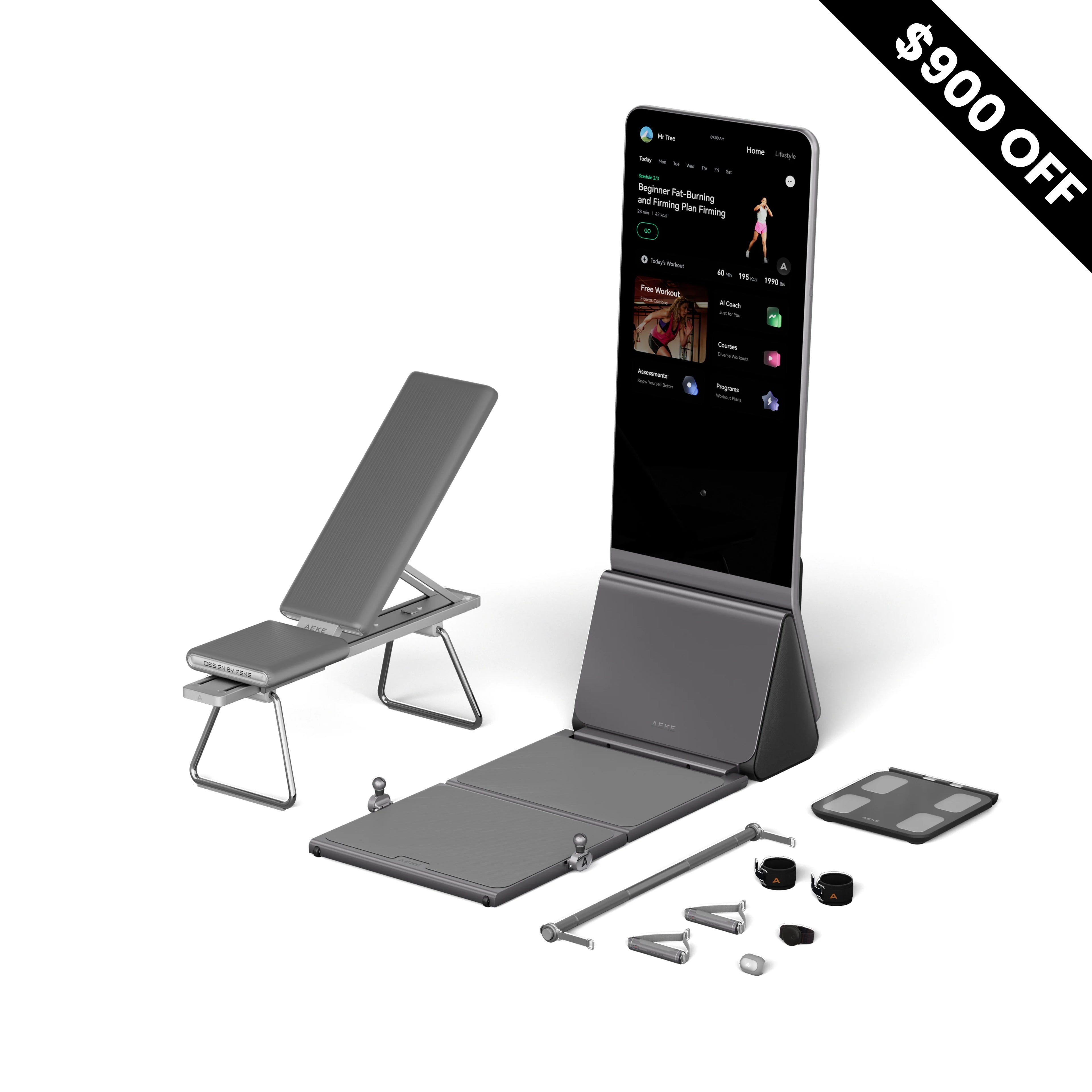 AEKE Smart Home Gym K1 - K1 Complete Set + Bench (B1)