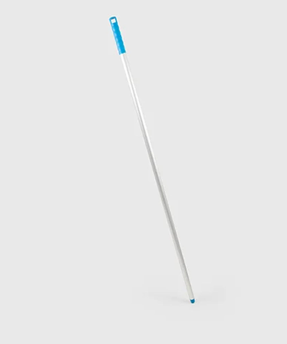 Replacement Threaded Aluminium Handle with Blue Handgrip (1200mm) - Aluminium / 120cm 2.5cm 0.205kg