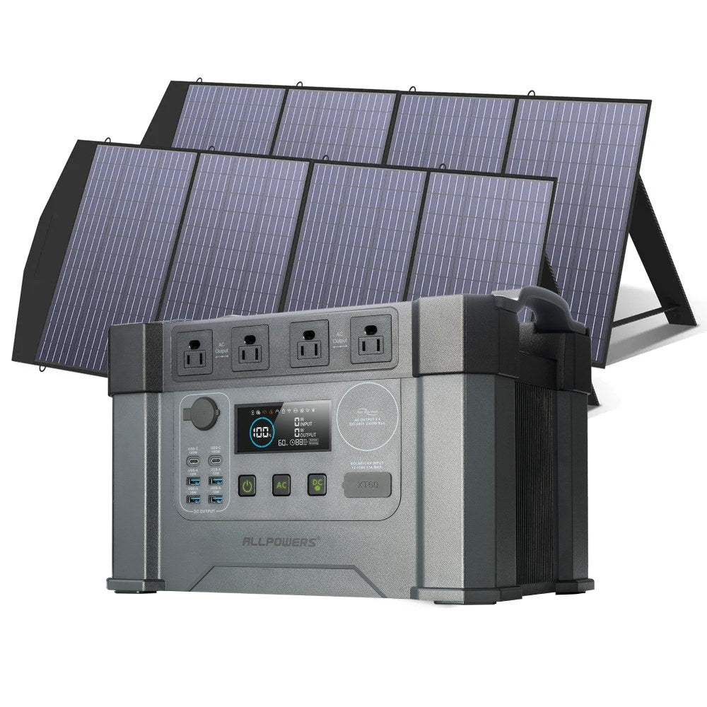 ALLPOWERS S2000 Pro 2400W Solar Generator (PV Optional) - S2000 Pro+2pcs SP033 200W Solar Panel