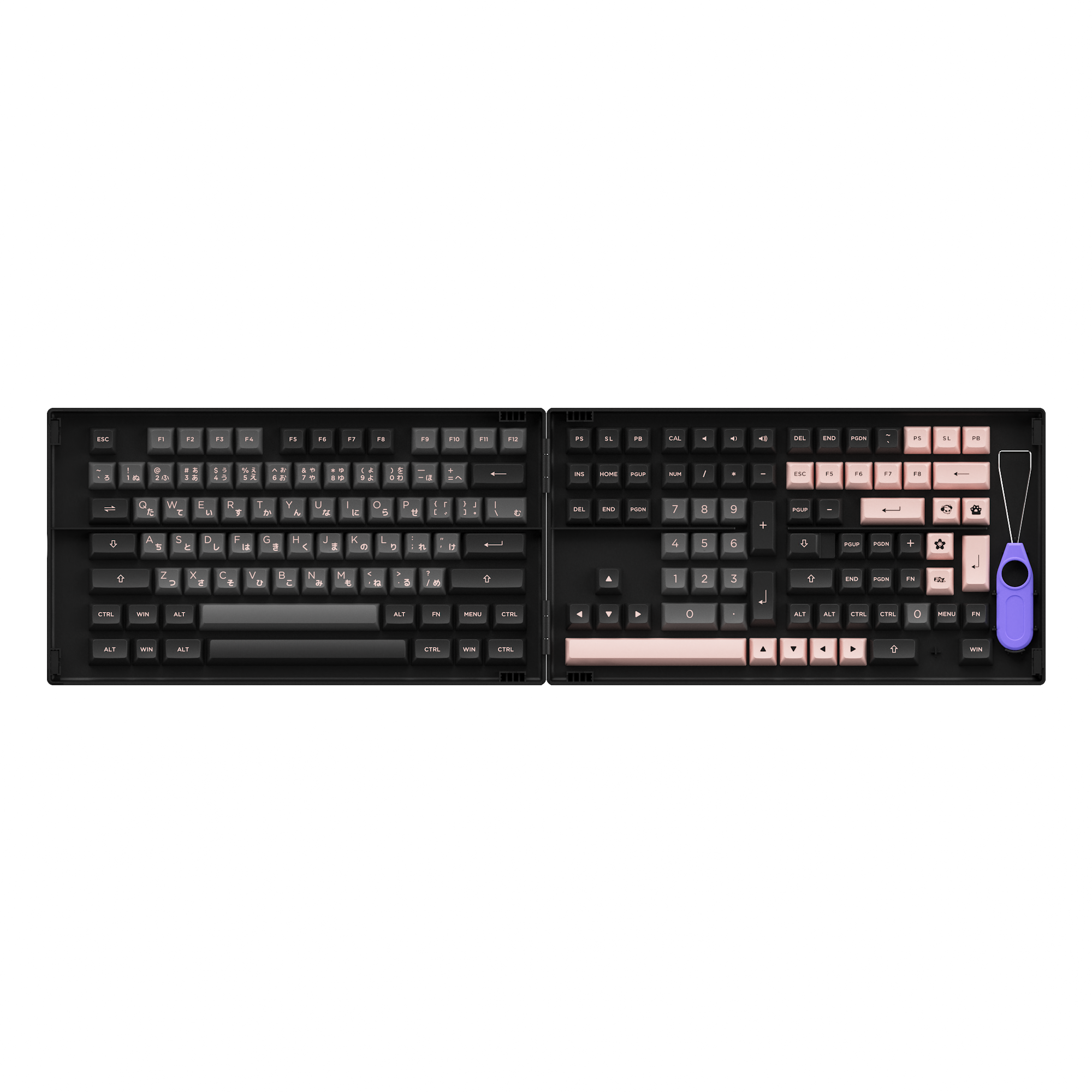 Black & Pink Keycap Set Hiragana Version (158-Key) - ASA