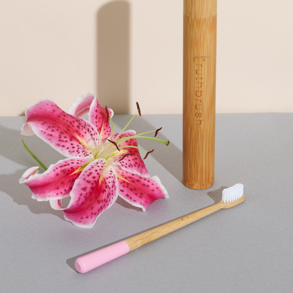 Truthbrush Bamboo Toothbrush - Medium bristles - Petal Pink