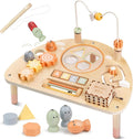 Montessori 8-in-1 Wooden Activity Table for Toddlers