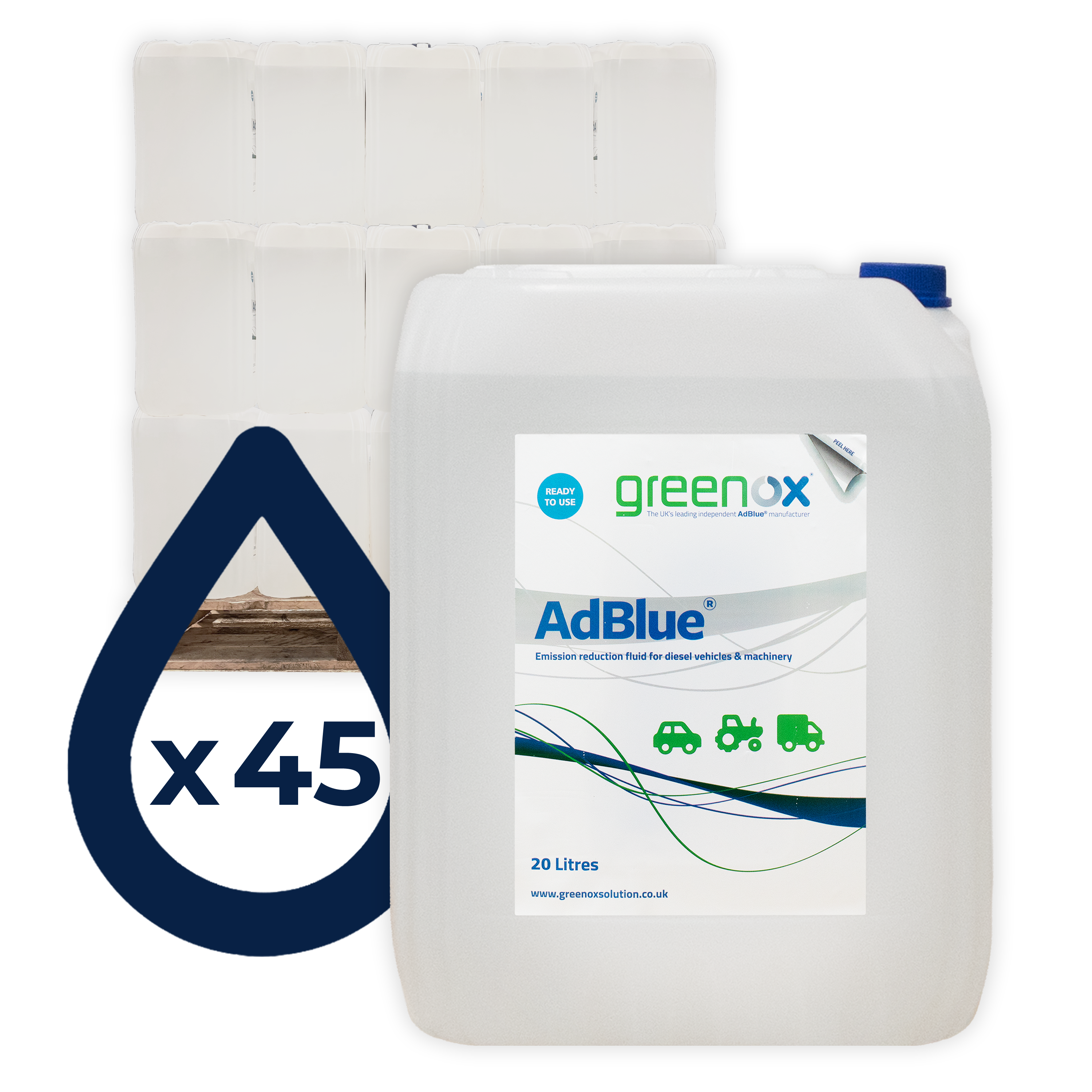 Greenox AdBlue® with Spout (Full Pallet - 45 x 20 Litres)