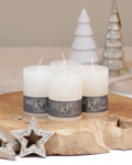 Adventskerzen creme – 4er-Set, handgemacht · ~48 h Brenndauer