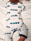 Animal Train Sleepsuit - 0-3mths / Animal Train / White