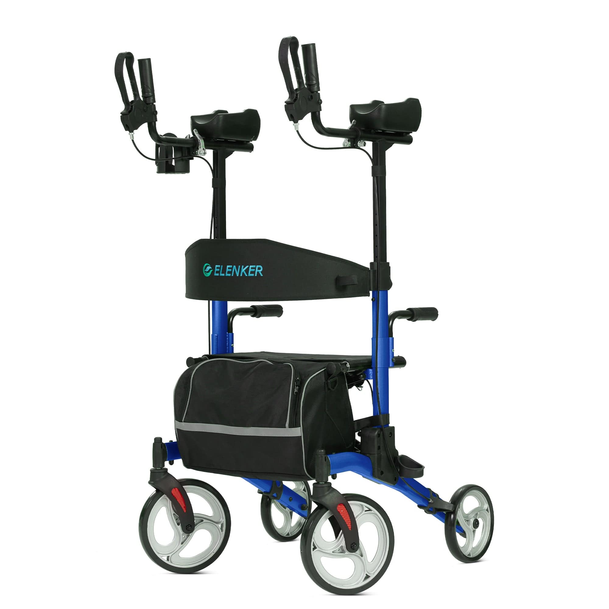 HFK-9240 Dual-Brake Upright walker 10" wheels - Blue