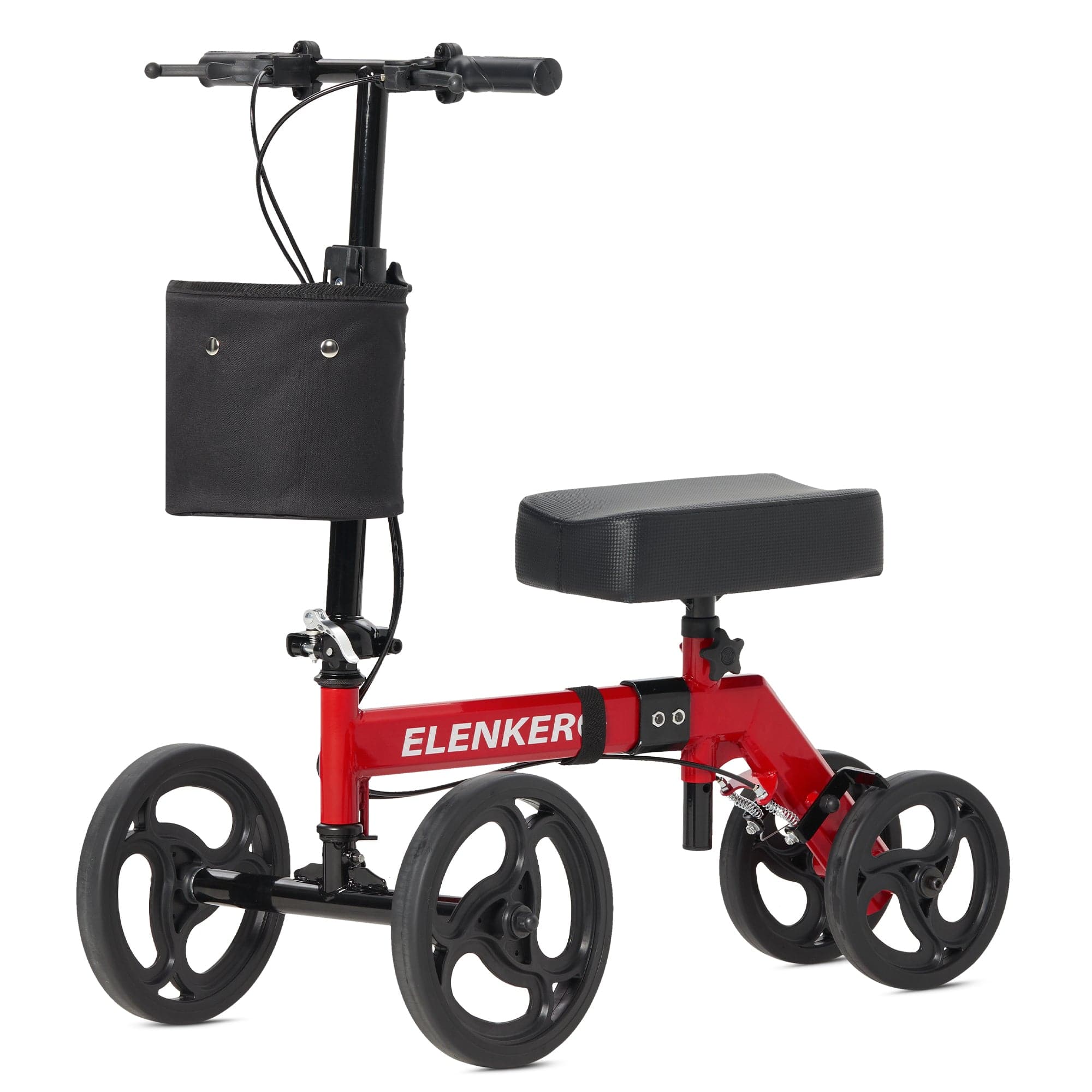 YF-9002A Steerable Deluxe Medical Knee Walker 10" Wheels - Red