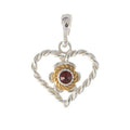 Anhänger 925 Silber Trachtenschmuck Zirkonia rot