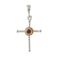 Anhänger 925 Silber Trachtenschmuck Zirkonia rot