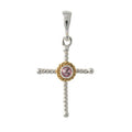 Anhänger 925 Silber Trachtenschmuck Zirkonia rosa