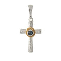 Anhänger 925 Silber Trachtenschmuck Zirkonia blau
