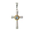 Anhänger 925 Silber Trachtenschmuck Zirkonia hellblau