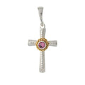 Anhänger 925 Silber Trachtenschmuck Zirkonia pink