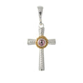 Anhänger 925 Silber Trachtenschmuck Zirkonia rosa