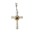 Anhänger 925 Silber Trachtenschmuck Zirkonia lila