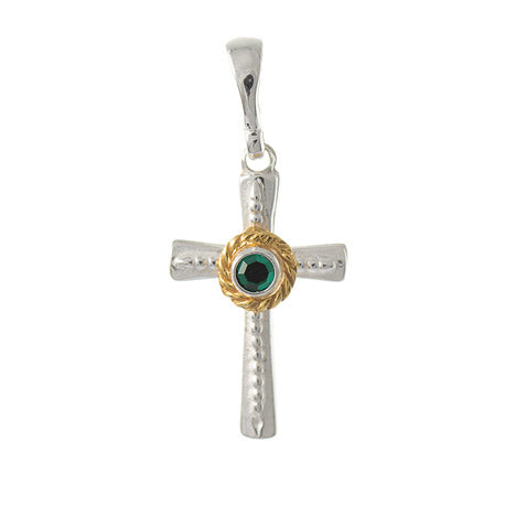 Anhänger 925 Silber Trachtenschmuck Zirkonia dunkelgrün
