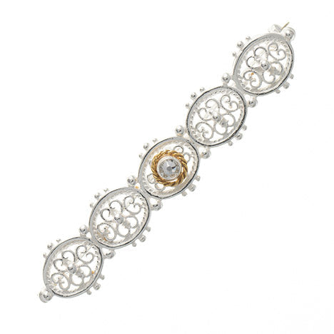 Brosche 925 Silber Trachtenschmuck Zirkonia kristall
