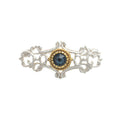 Brosche 925 Silber Trachtenschmuck Zirkonia blau