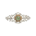 Brosche 925 Silber Trachtenschmuck Zirkonia hellgrün