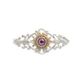 Brosche 925 Silber Trachtenschmuck Zirkonia pink