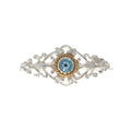 Brosche 925 Silber Trachtenschmuck Zirkonia hellblau