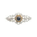 Brosche 925 Silber Trachtenschmuck Zirkonia blau