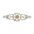 Brosche 925 Silber Trachtenschmuck Zirkonia gelb