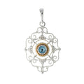 Anhänger 925 Silber Trachtenschmuck Zirkonia hellblau